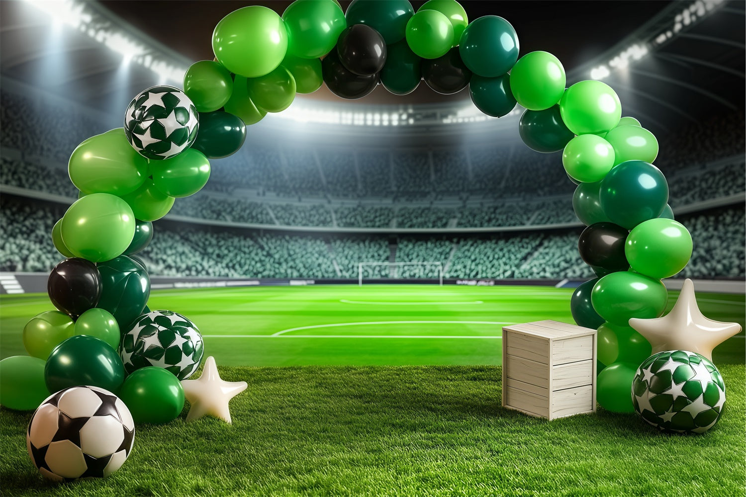 Soccer Field Backdrop Matchday Balloon Arch Backdrop BRP57-300
