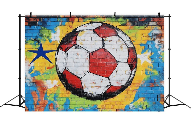 Football Backdrop Urban Soccer Wall Graffiti Backdrop BRP57-310