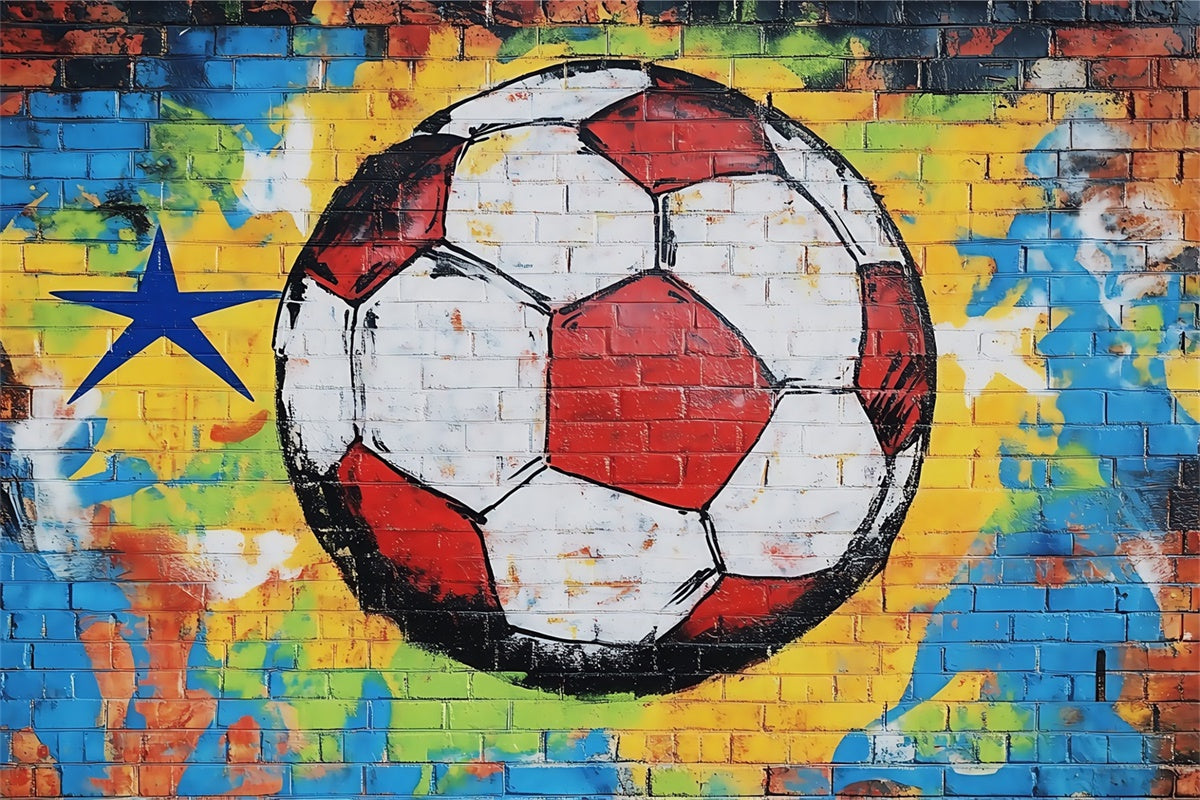 Football Backdrop Urban Soccer Wall Graffiti Backdrop BRP57-310