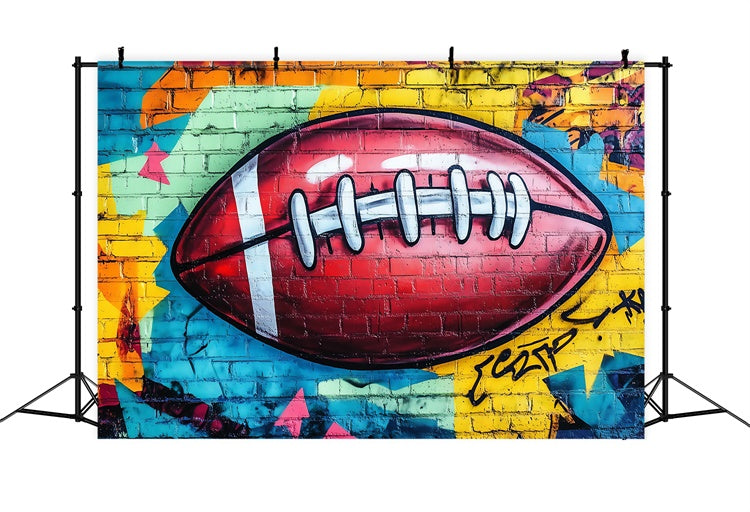 Sports Backdrops Graffiti Football Brick Backdrop BRP57-311