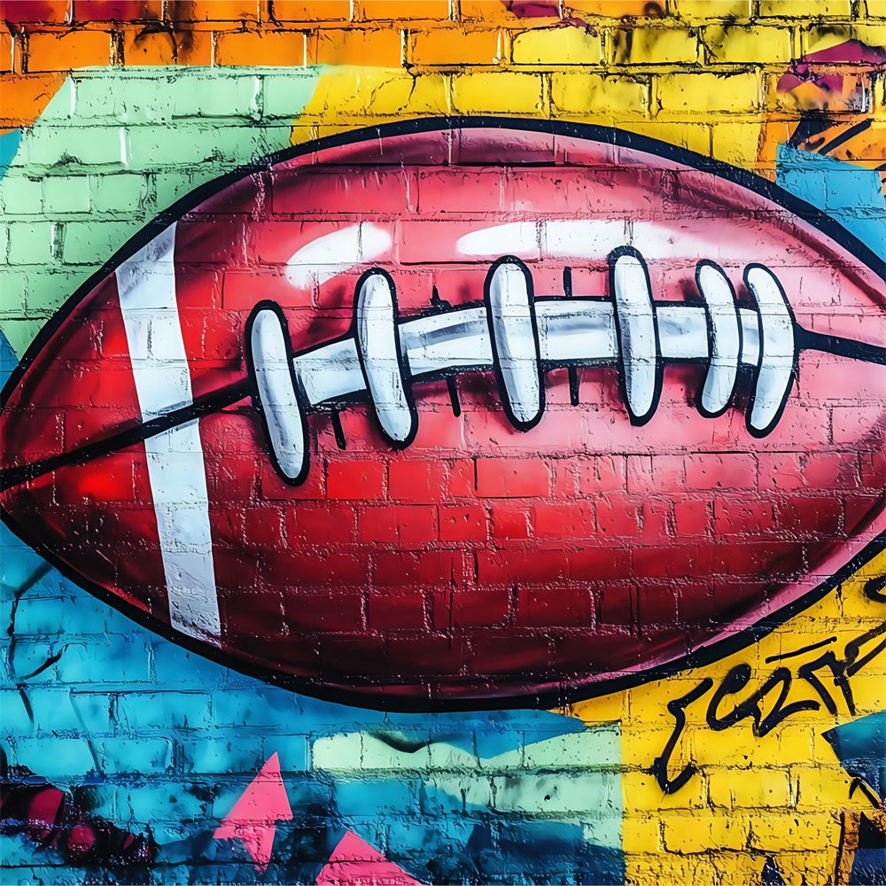 Sports Backdrops Graffiti Football Brick Backdrop BRP57-311