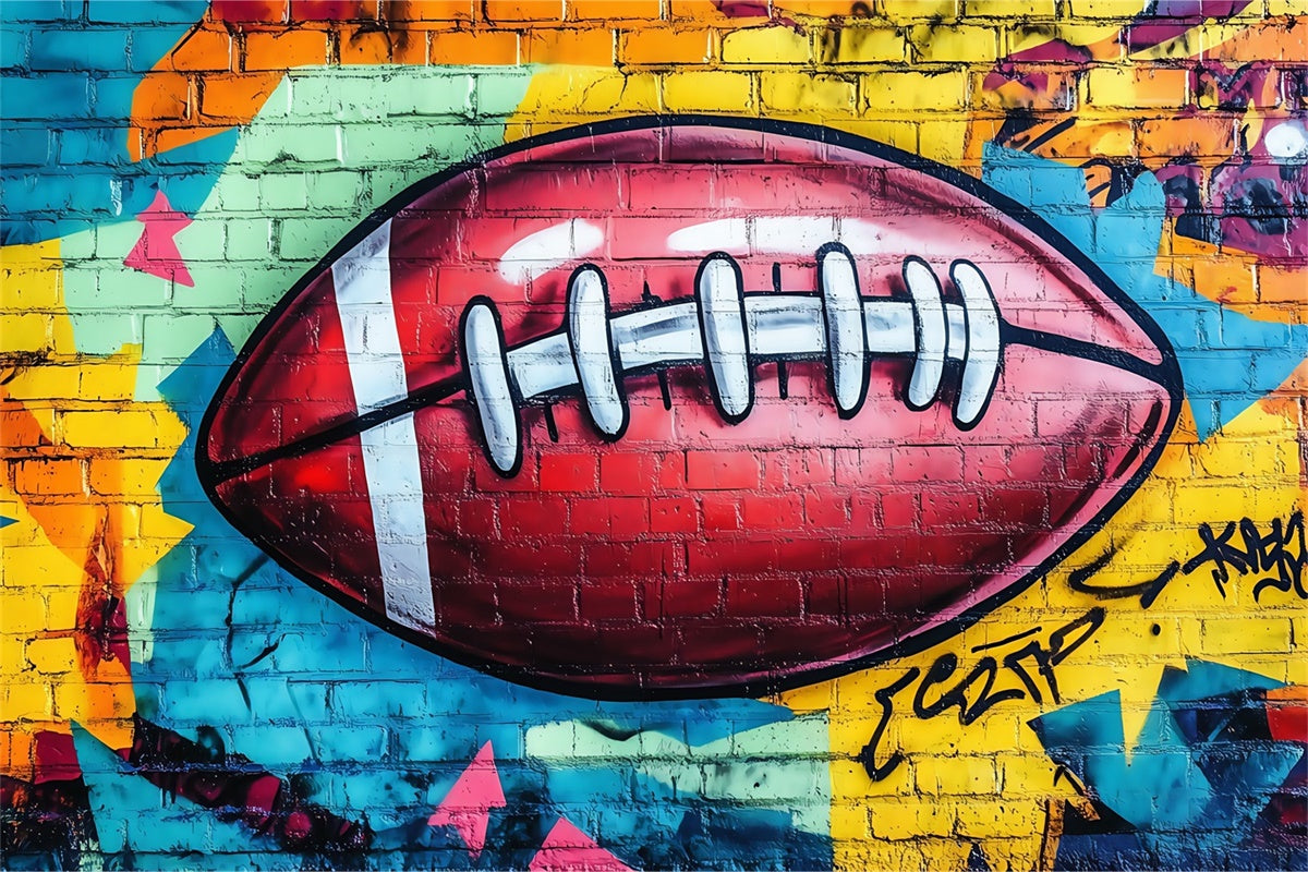 Sports Backdrops Graffiti Football Brick Backdrop BRP57-311
