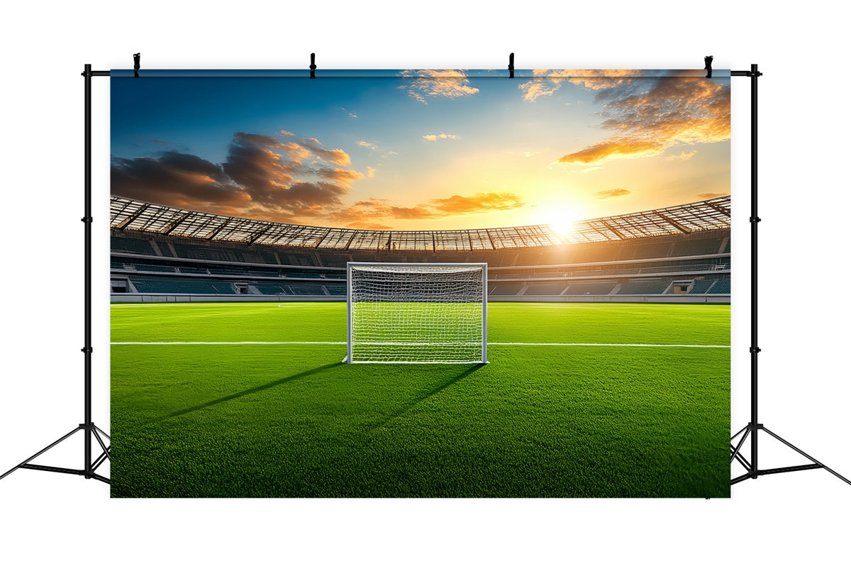Soccer Field Backdrop Golden Hour Field Backdrop BRP57-313