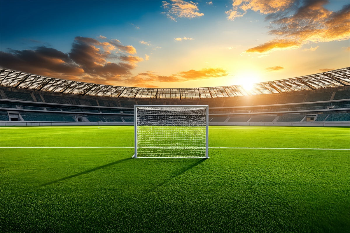 Soccer Field Backdrop Golden Hour Field Backdrop BRP57-313
