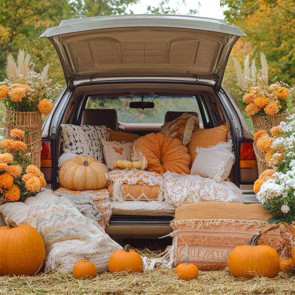 Thanksgiving Backdrops Pumpkin Trunk Harvest Backdrop BRP57-321