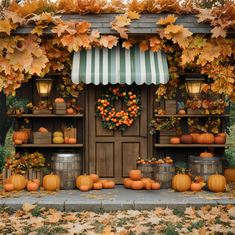Backdrop Thanksgiving Autumn Porch Pumpkin Fall Backdrop BRP57-323