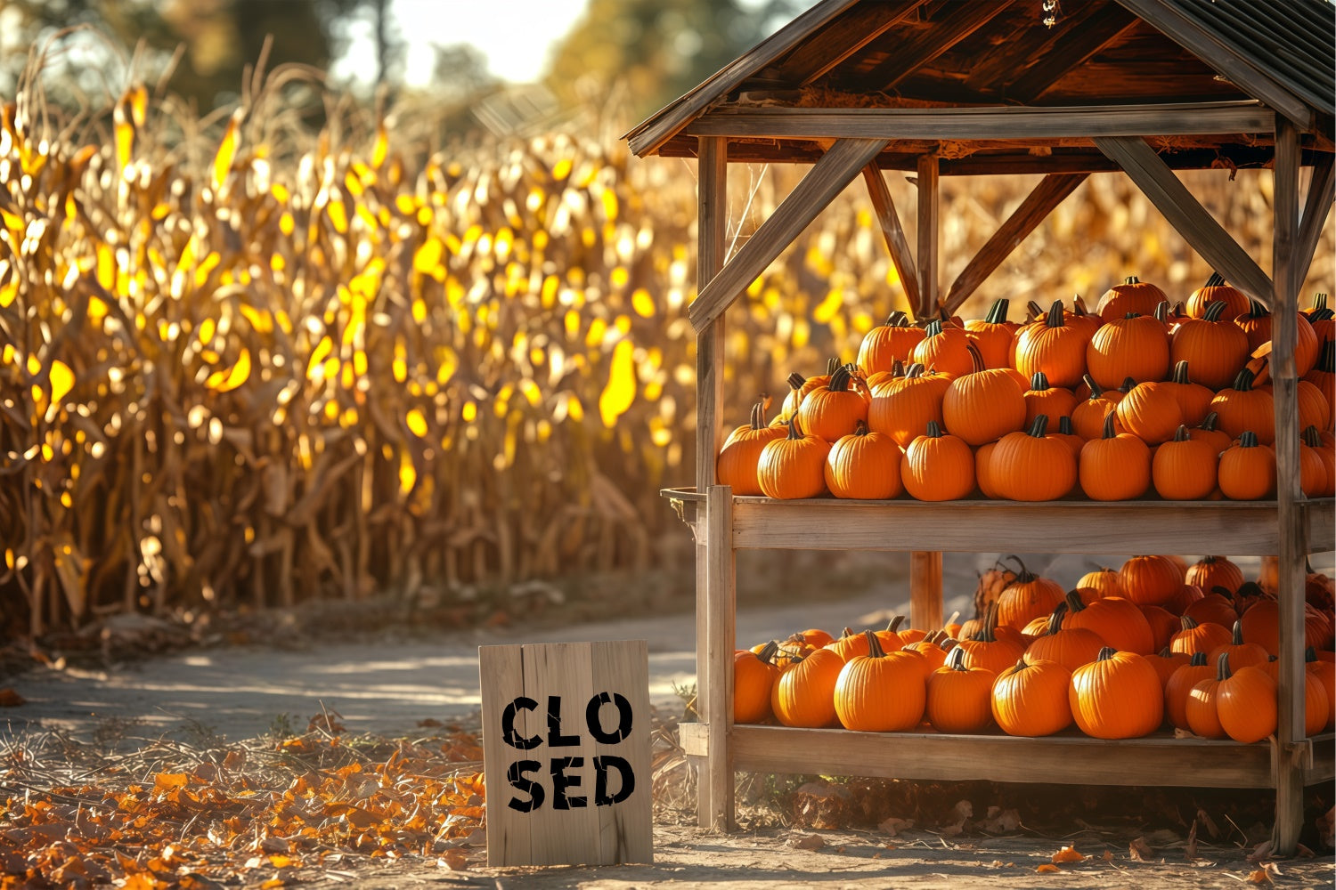 Backdrop For Thanksgiving Cornfield Pumpkin Booth Backdrop BRP57-329