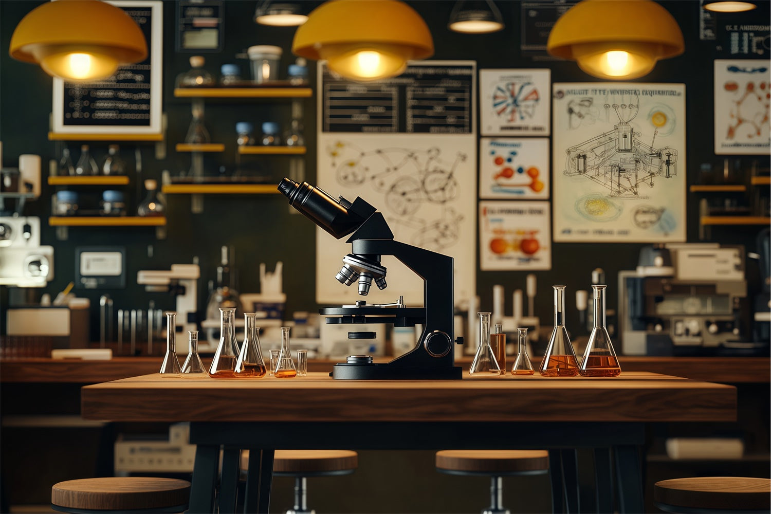 Lab Photo Backdrop Chemistry Backdrop Science Lab Exploration Backdrop BRP57-33