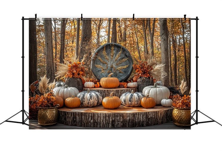 Thanksgiving Backdrop Ideas Rustic Woodland Autumn Backdrop BRP57-331