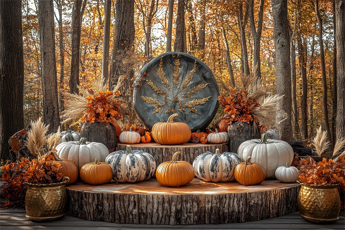Thanksgiving Backdrop Ideas Rustic Woodland Autumn Backdrop BRP57-331