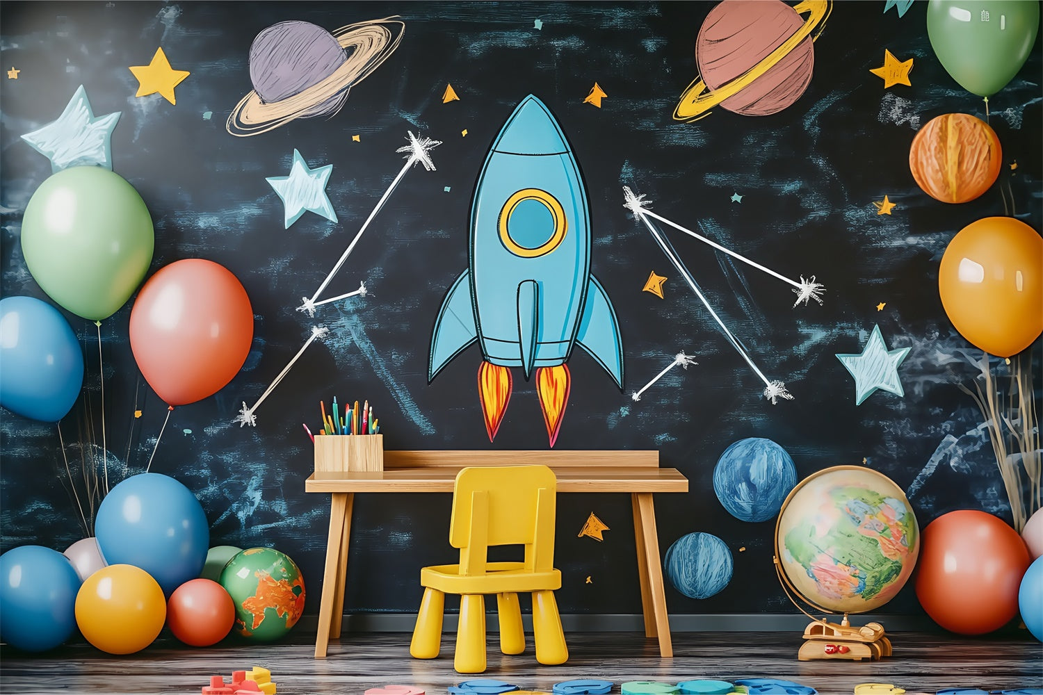 Classroom Backdrops Rocket Classroom Adventure Backdrop BRP57-34