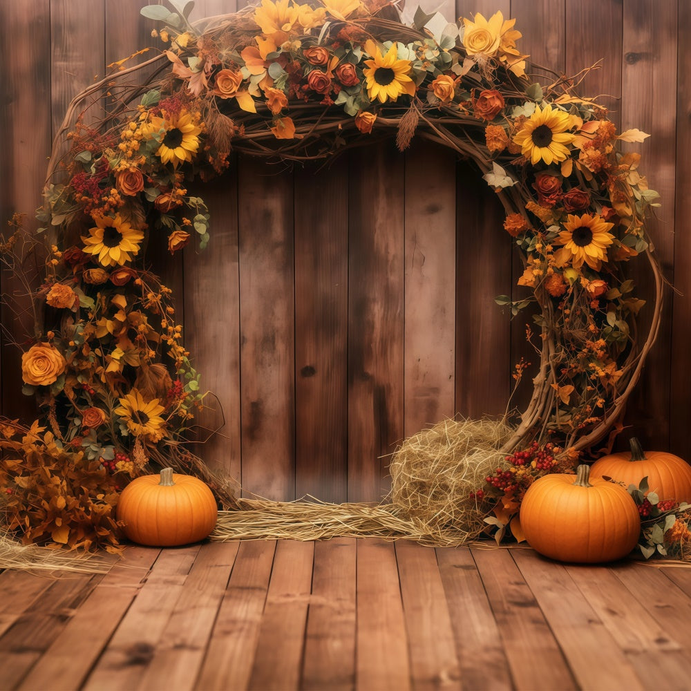 Fall Thanksgiving Backdrop Fall Garland Barn Wall Backdrop BRP57-340