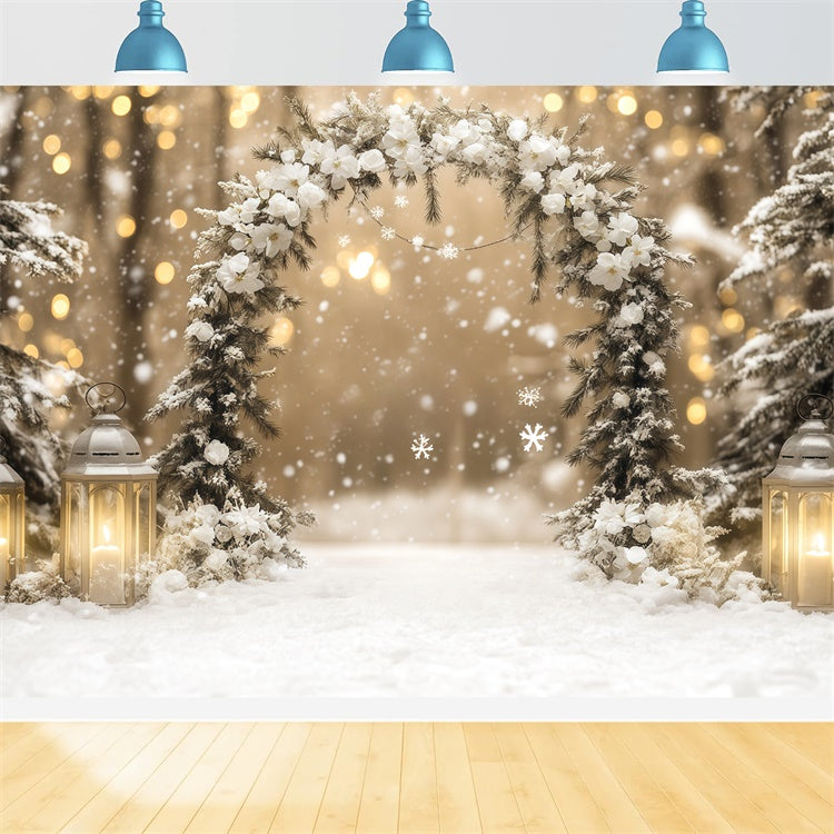 Winter Backdrop Photography Rustic Romance Snow Backdrop BRP57-354