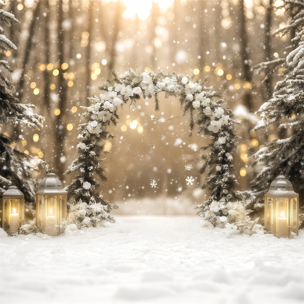 Winter Backdrop Photography Rustic Romance Snow Backdrop BRP57-354