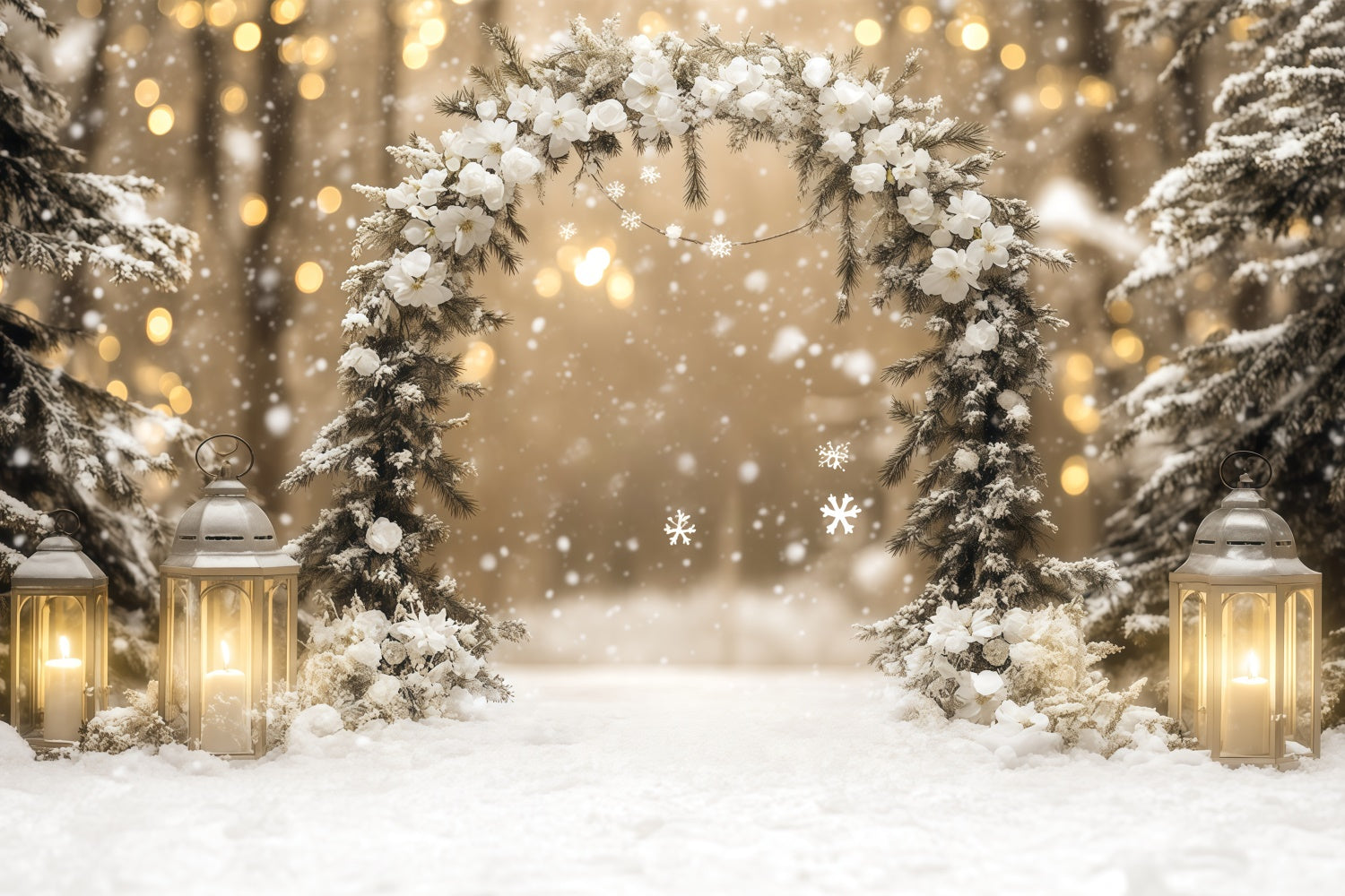 Winter Backdrop Photography Rustic Romance Snow Backdrop BRP57-354