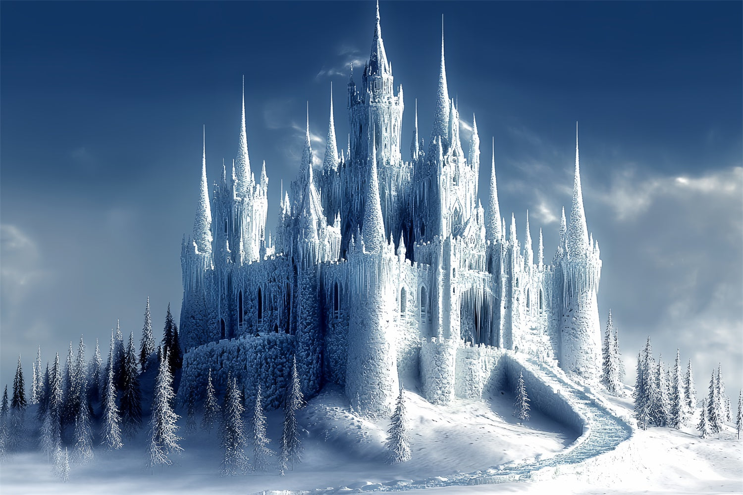 Winter Castle Backdrop Frozen Majesty Castle Backdrop BRP57-355