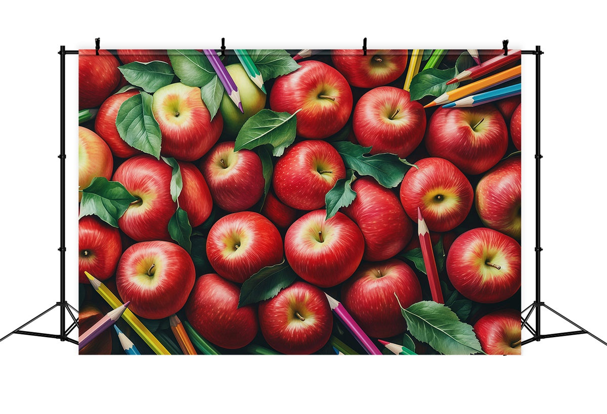 Back To School Backdrop Apple Pencils Delight Backdrop BRP57-36