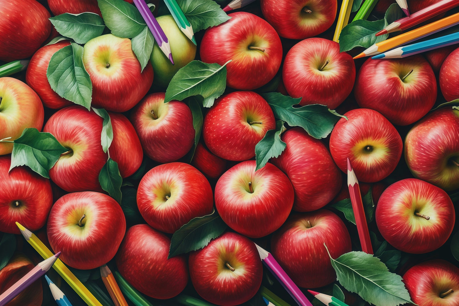 Back To School Backdrop Apple Pencils Delight Backdrop BRP57-36