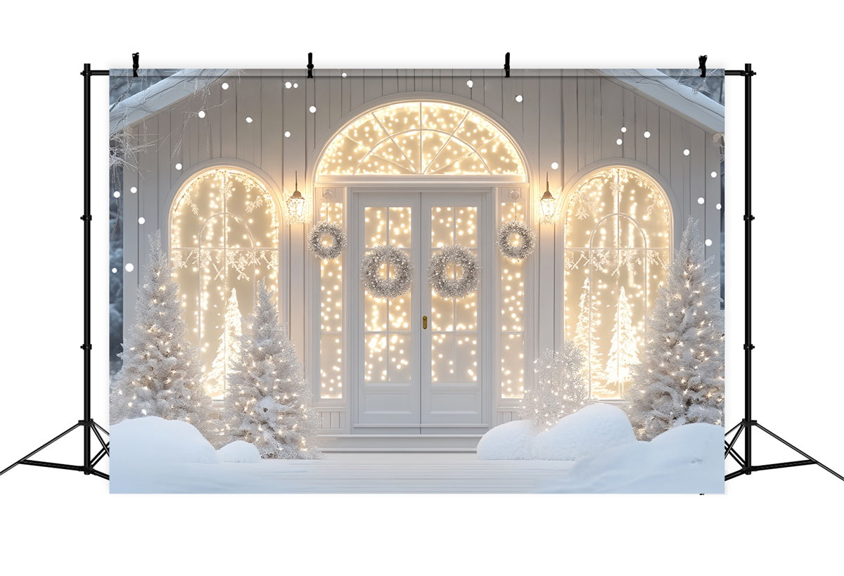 Winter Photo Backdrop Cozy Glow Winter Porch Backdrop BRP57-360
