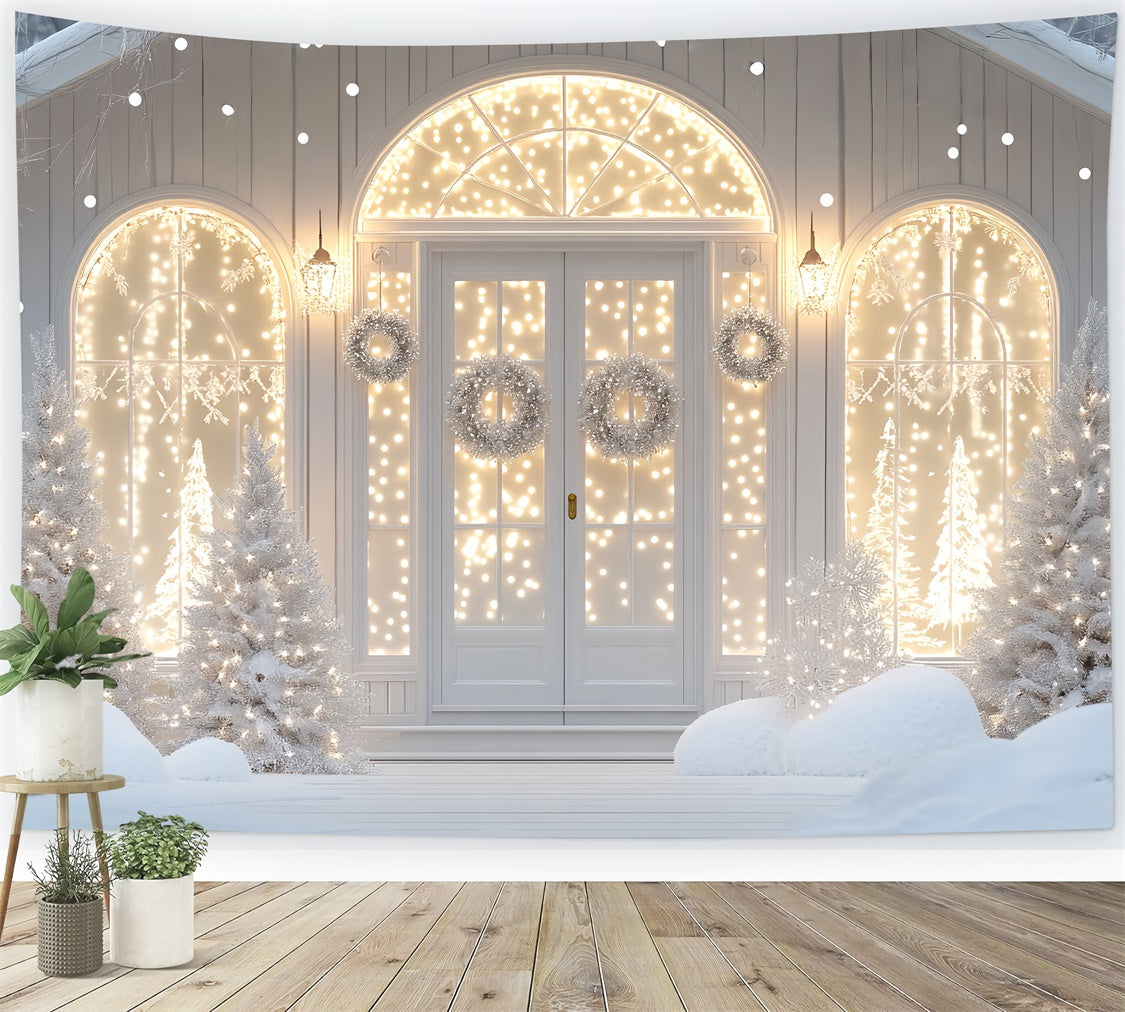Winter Photo Backdrop Cozy Glow Winter Porch Backdrop BRP57-360