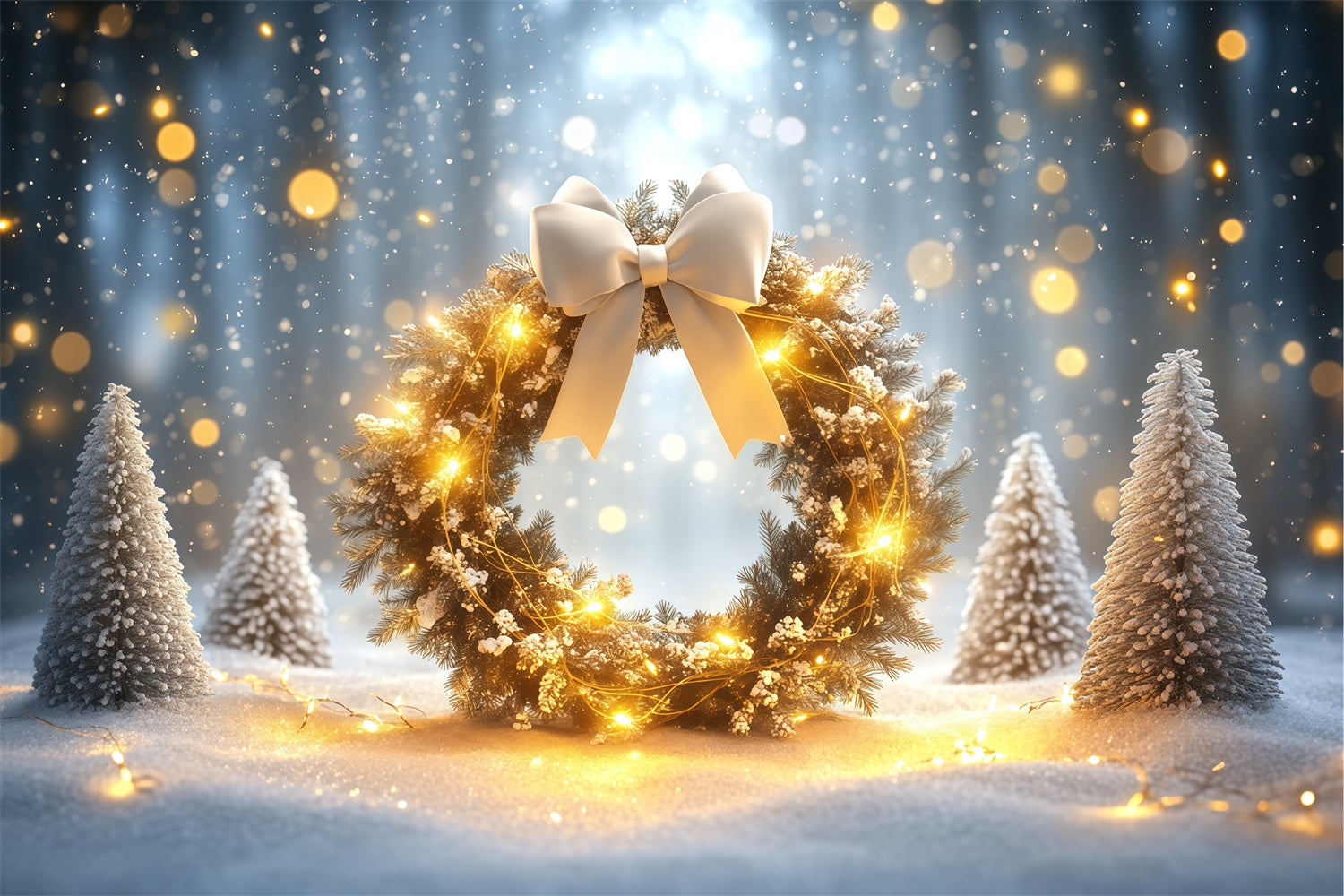 Winter Wonderland Photo Backdrop Snow Garland Backdrop BRP57-361