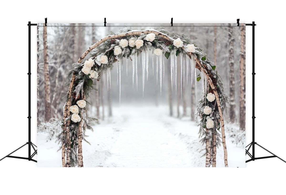 Winter Scene Backdrop Frozen Romance Archway Backdrop BRP57-363