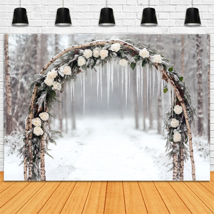 Winter Scene Backdrop Frozen Romance Archway Backdrop BRP57-363