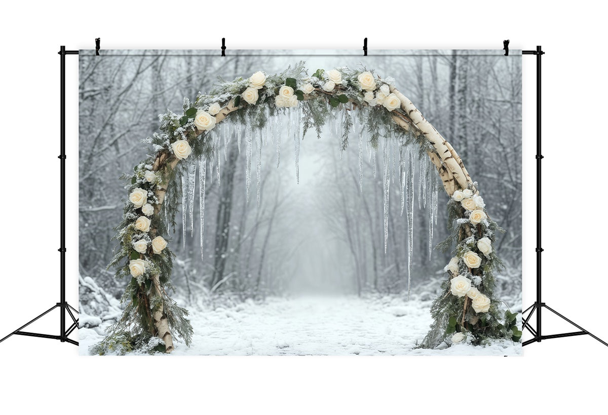 Winter Forest Backdrop Bloom Woodland Path Backdrop BRP57-364
