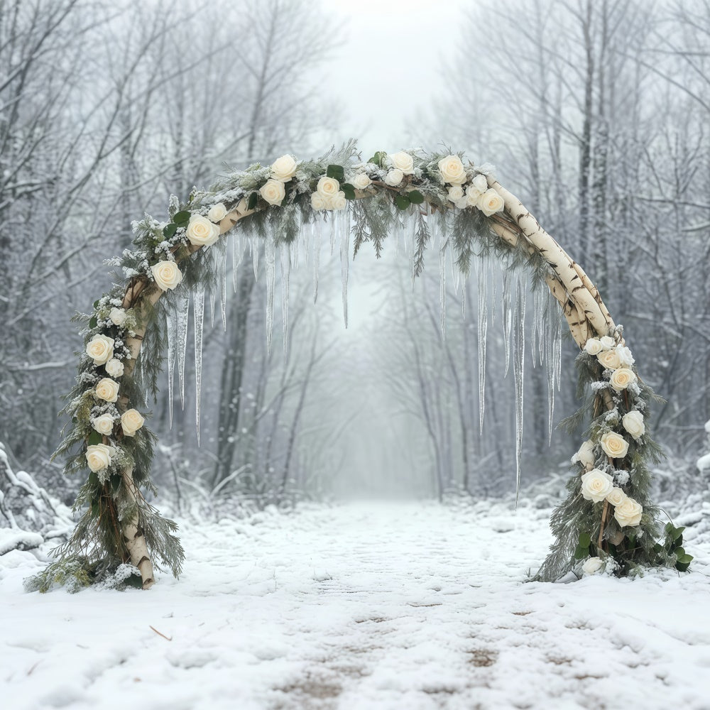Winter Forest Backdrop Bloom Woodland Path Backdrop BRP57-364