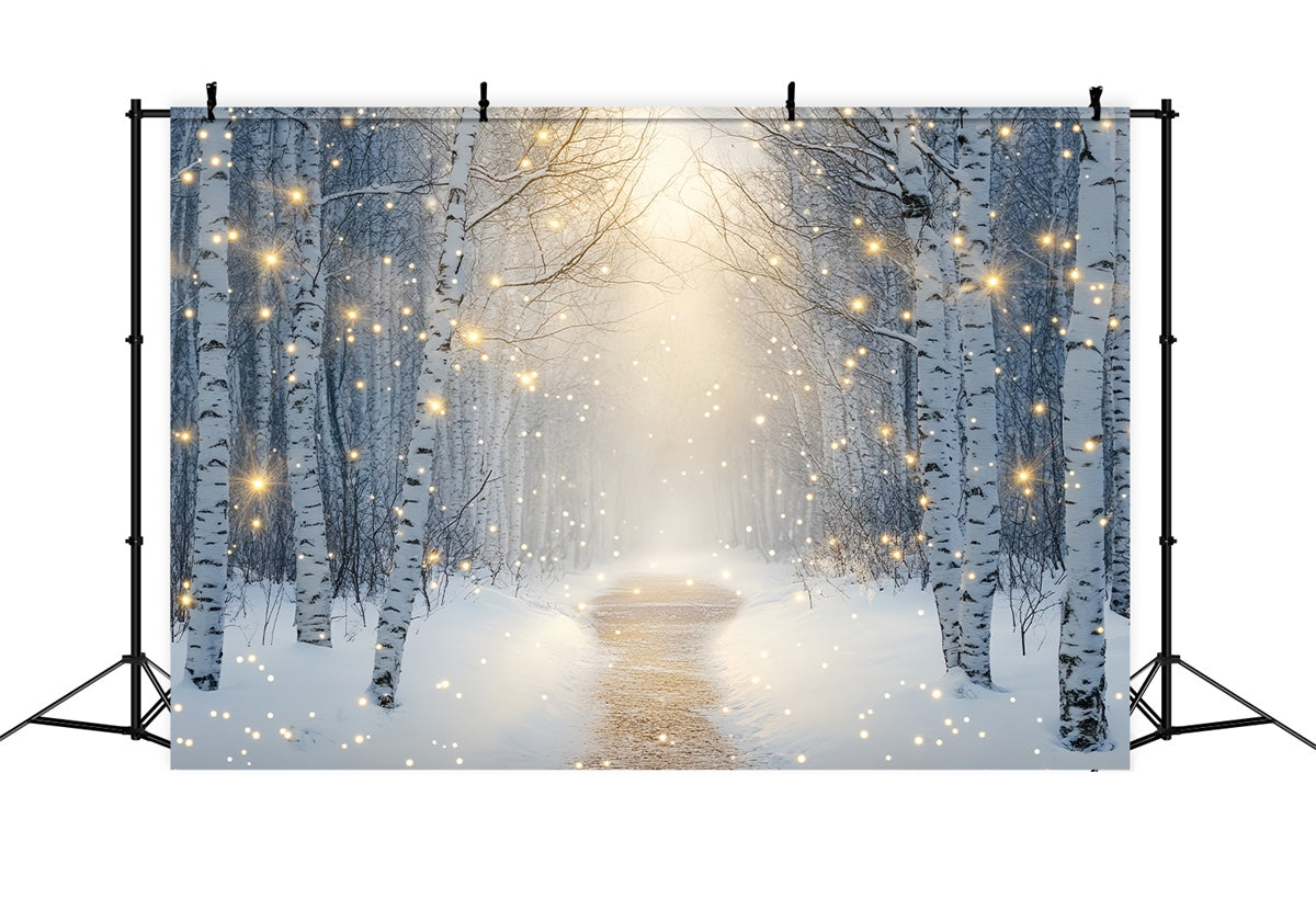 Winter Forest Backdrop Sparkling Forest Trail Backdrop BRP57-369