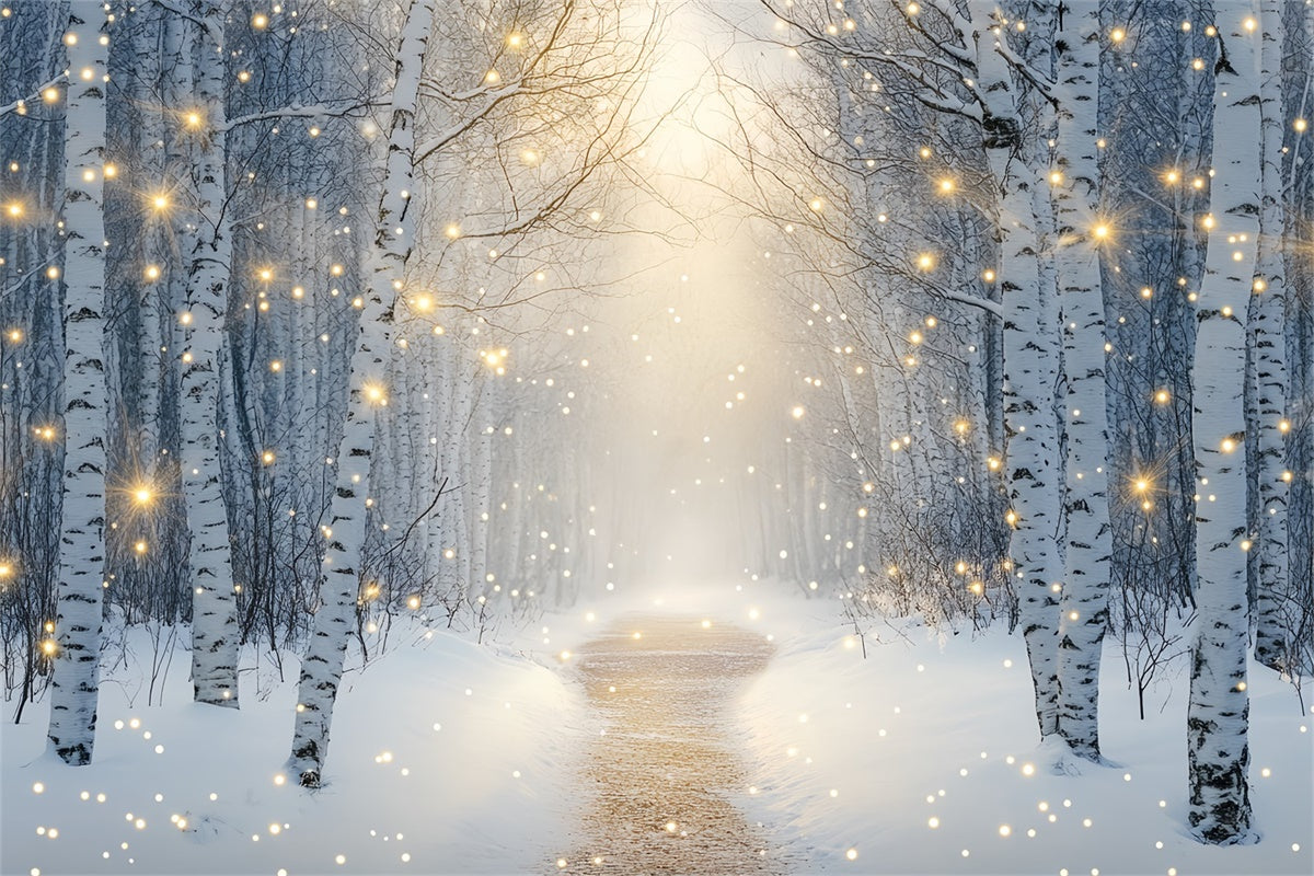 Winter Forest Backdrop Sparkling Forest Trail Backdrop BRP57-369