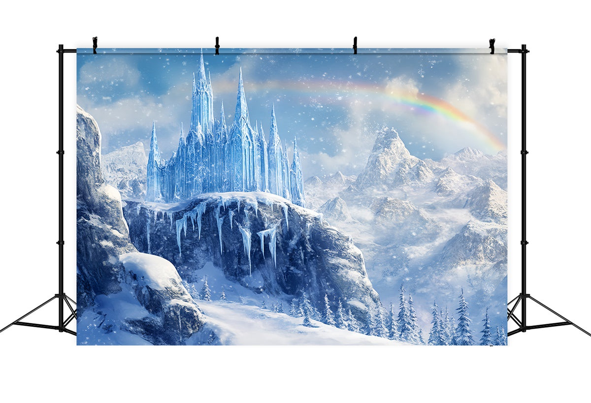Winter Wonderland Backdrops Rainbow Frozen Castle Backdrop BRP57-377