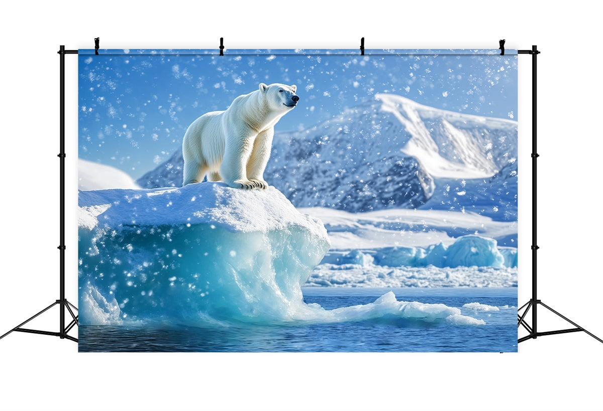 Snow Backdrop Polar Bear Majesty Iceberg Backdrop BRP57-384