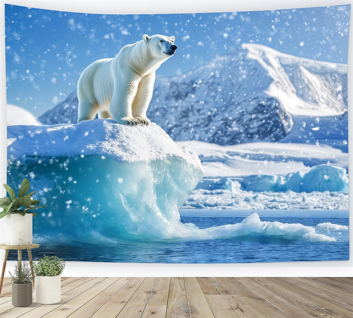 Snow Backdrop Polar Bear Majesty Iceberg Backdrop BRP57-384
