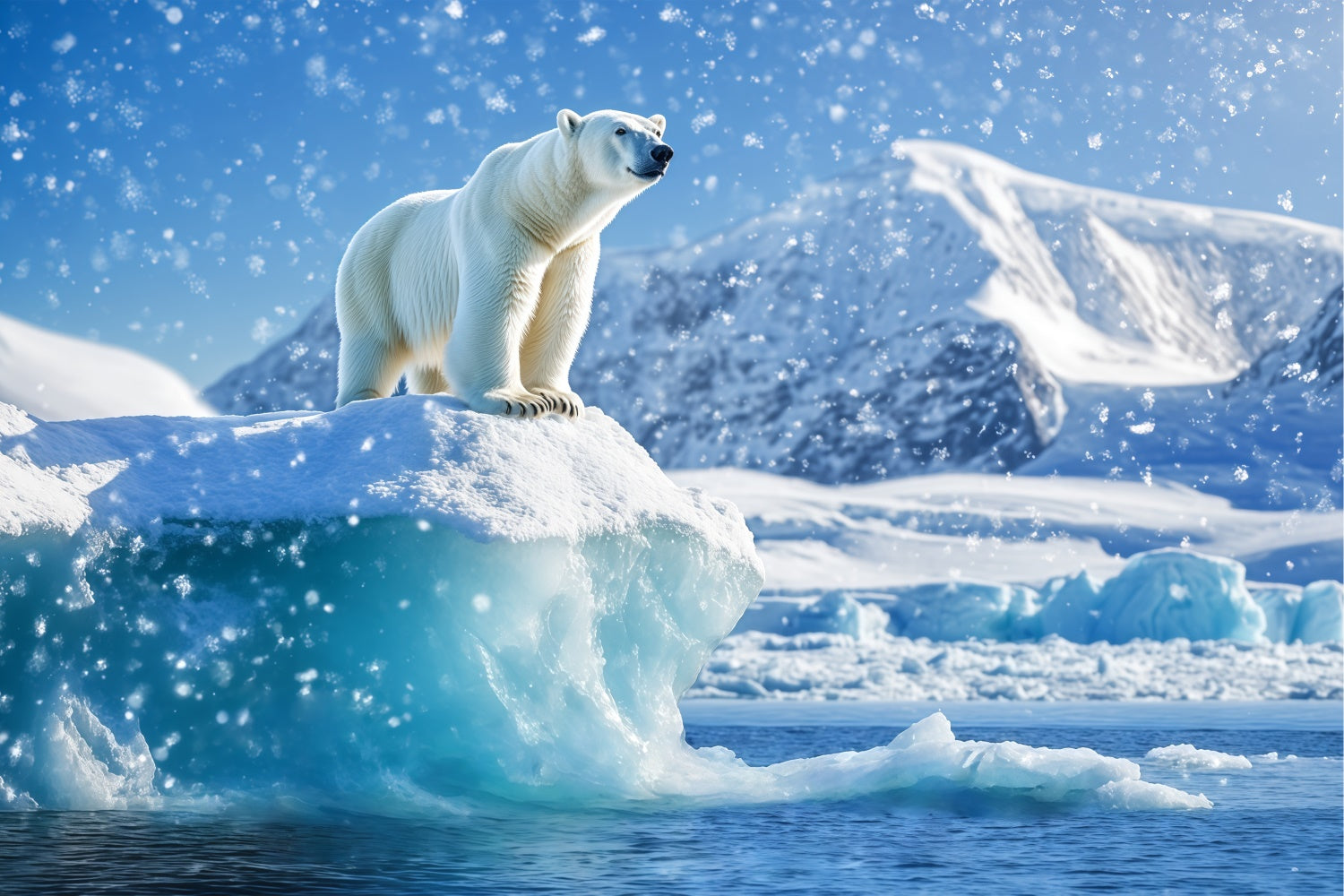 Snow Backdrop Polar Bear Majesty Iceberg Backdrop BRP57-384