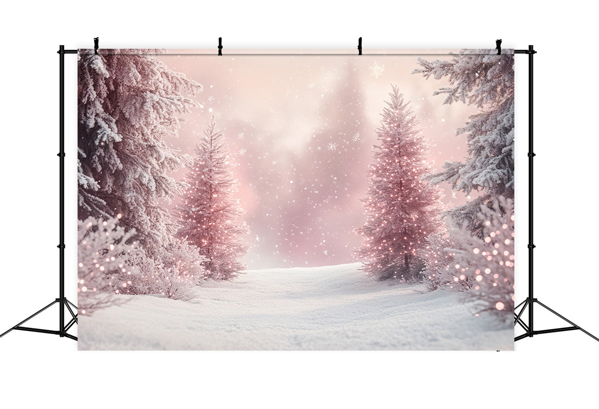 Winter Photography Backdrops Enchanted Blush Pine Backdrop BRP57-386