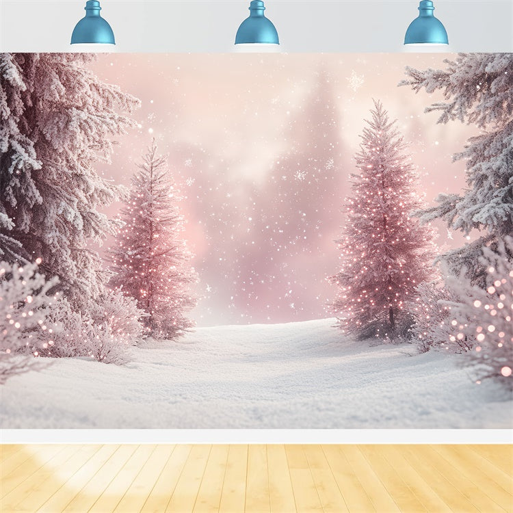 Winter Photography Backdrops Enchanted Blush Pine Backdrop BRP57-386