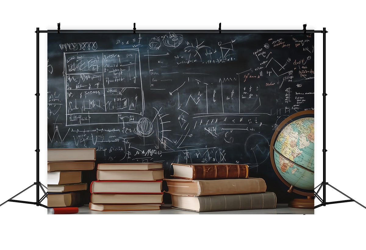 Chalkboard Photo Backdrop Math Scholarly Formulas Backdrop BRP57-40