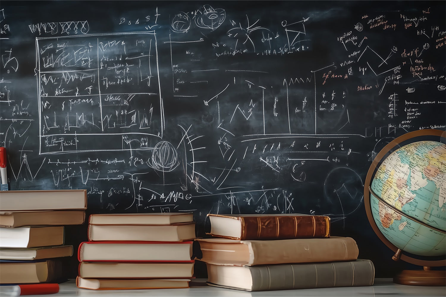 Chalkboard Photo Backdrop Math Scholarly Formulas Backdrop BRP57-40