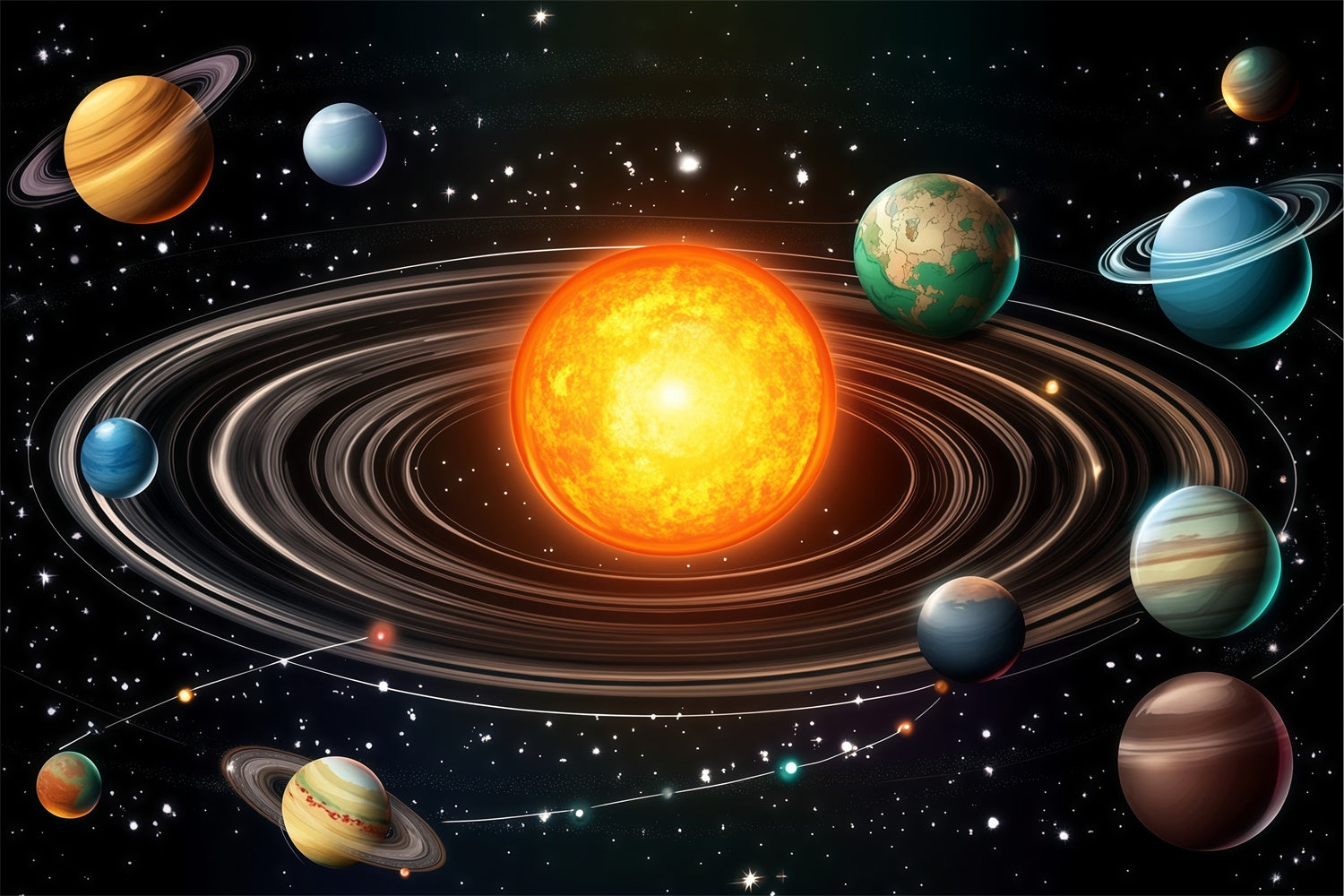 Back To School Backdrops Sun Planets Discovery Backdrop BRP57-49