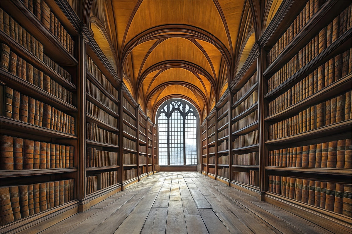 Back To School Photo Backdrop Gothic Library Hall Backdrop BRP57-53