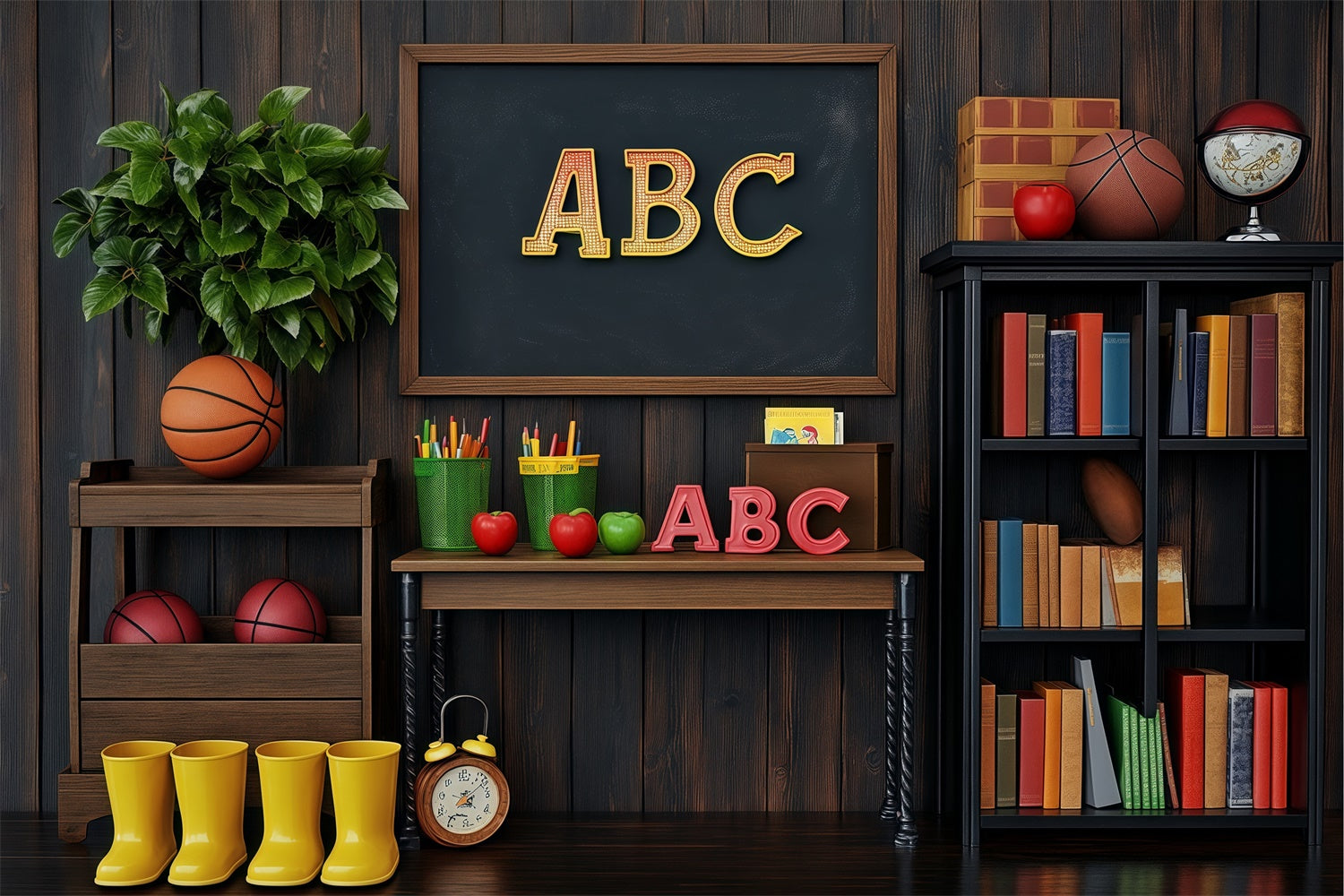 Back To School Backdrop School Essentials Display Backdrop BRP57-56