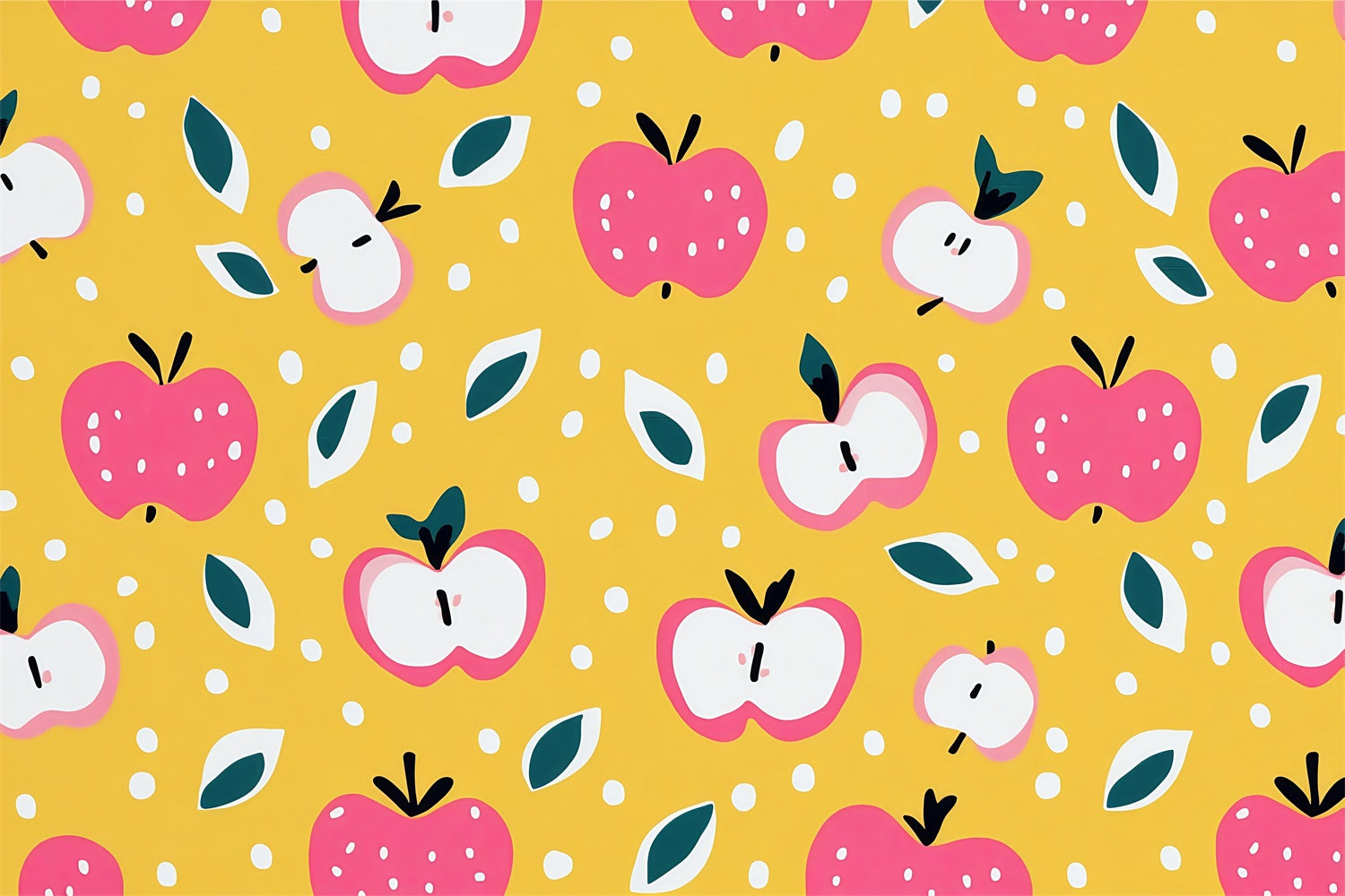 Back To School Photo Backdrop Cartoon Apple Pattern Backdrop BRP57-57