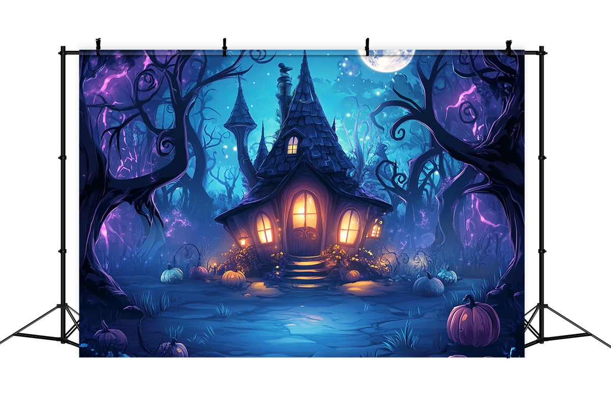 Haunted House Backdrop Enchanted Witch Cottage Backdrop BRP57-71