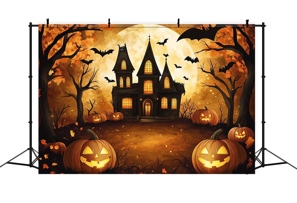 Haunted House Backdrop Spooky Cartoon Manor Backdrop BRP57-72