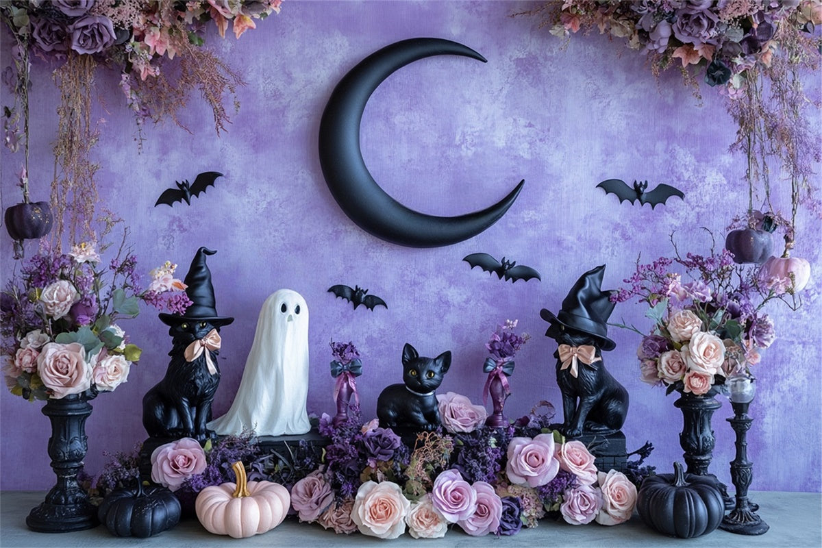 Halloween Wall Backdrop Bewitched Blooms Pet Backdrop BRP57-76