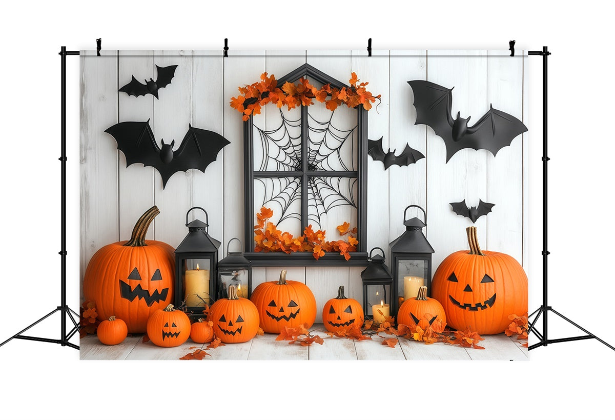Halloween Wall Backdrop Cozy Candle Pumpkin Backdrop BRP57-80