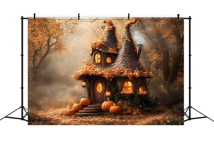Halloween Backdrop Twisted Tower Magic Cabin Forest Backdrop BRP57-87
