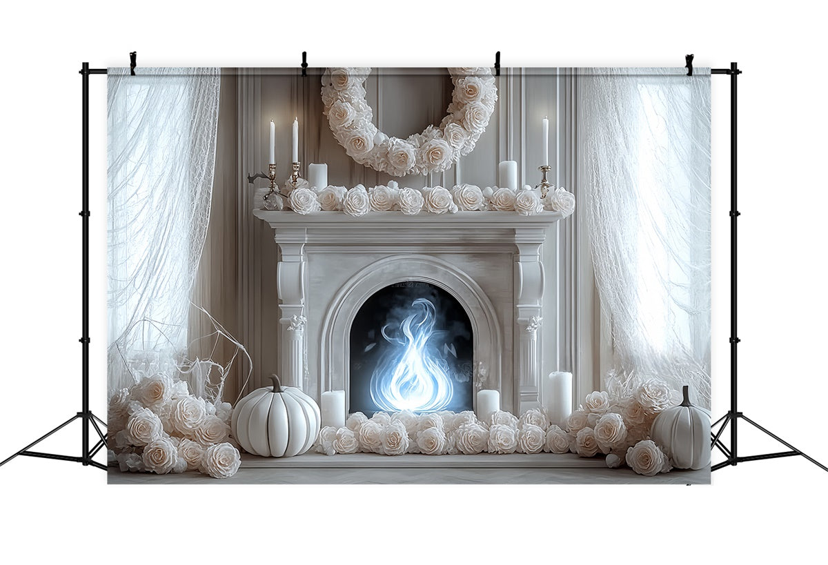 Halloween Backdrops Ghostly Elegance Fireplace Backdrop BRP57-94