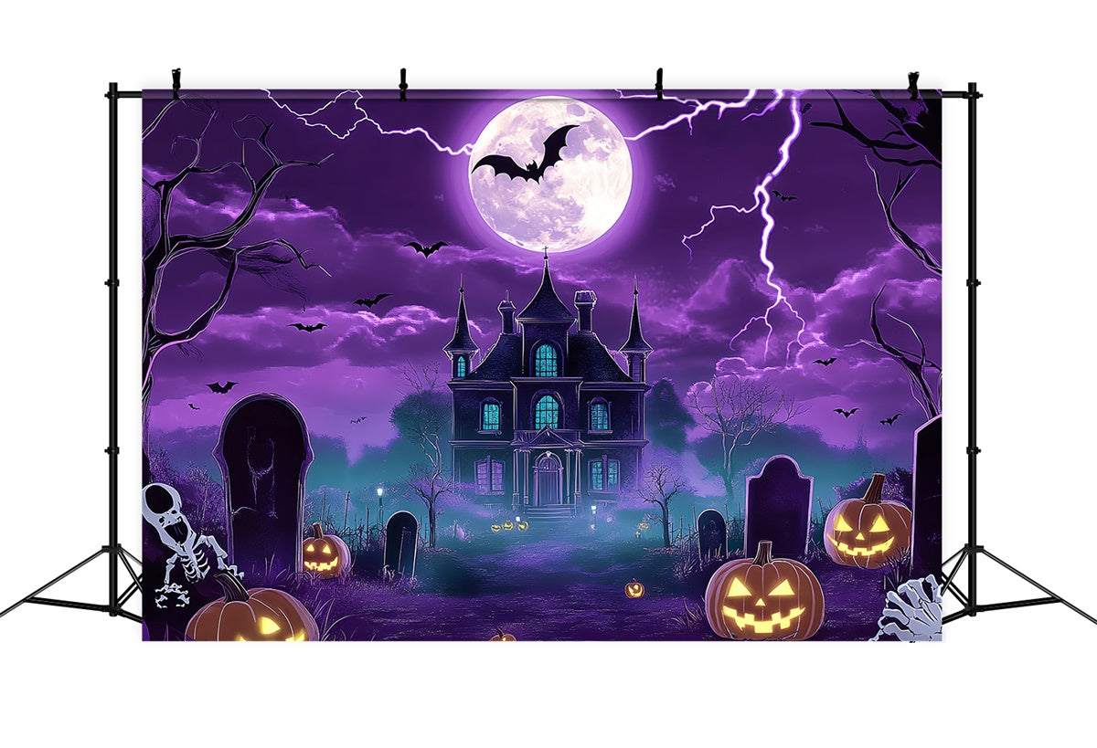 Halloween Moon Backdrop Fright Night Castle Backdrop BRP57-95
